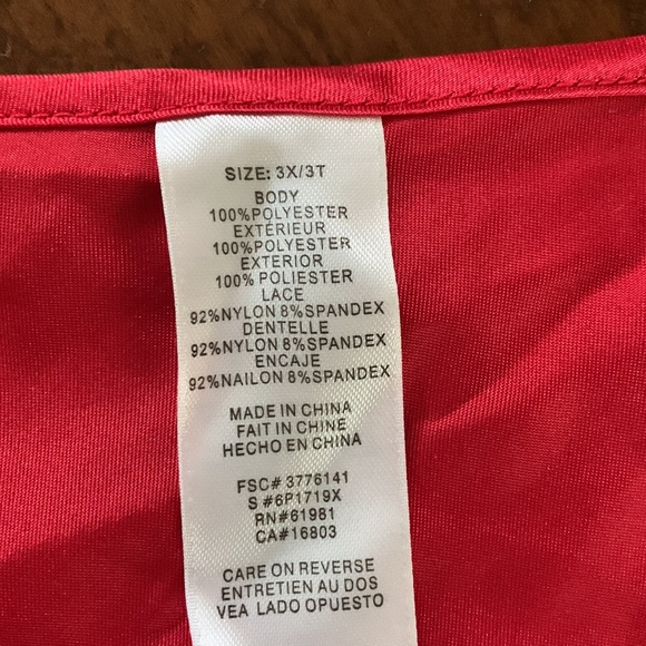 Red Nightgown with Black Lace - Picture 9 of 9